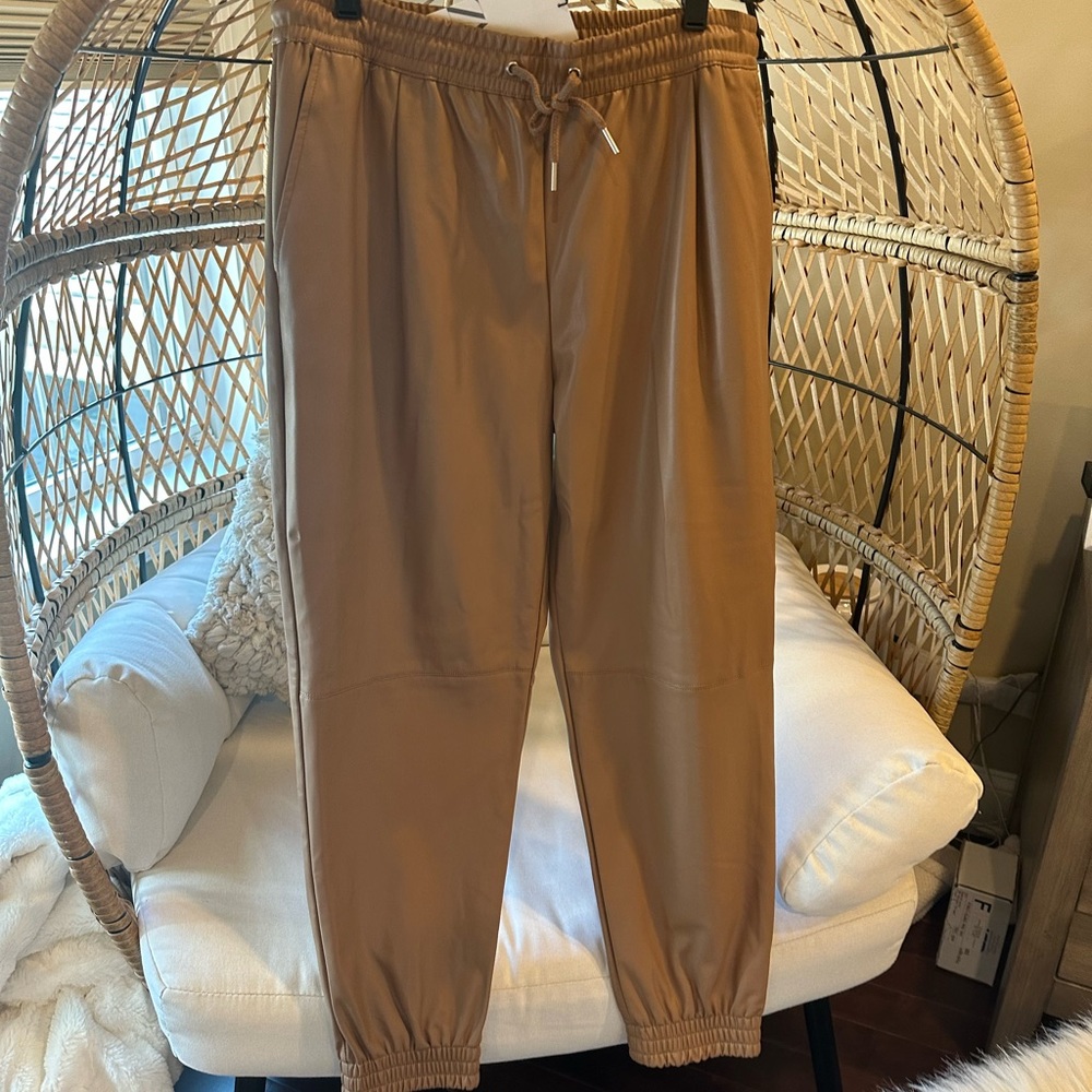 Zara Faux Leather Joggers